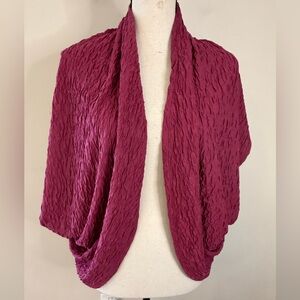 Simonton Says burgundy pink crinkle cardigan SZ XS